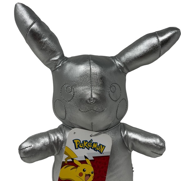 Pikachu‎ Plush Silver Gamestop Pokemon 25th Anniversary Celebration Chrome - Picture 2 of 7